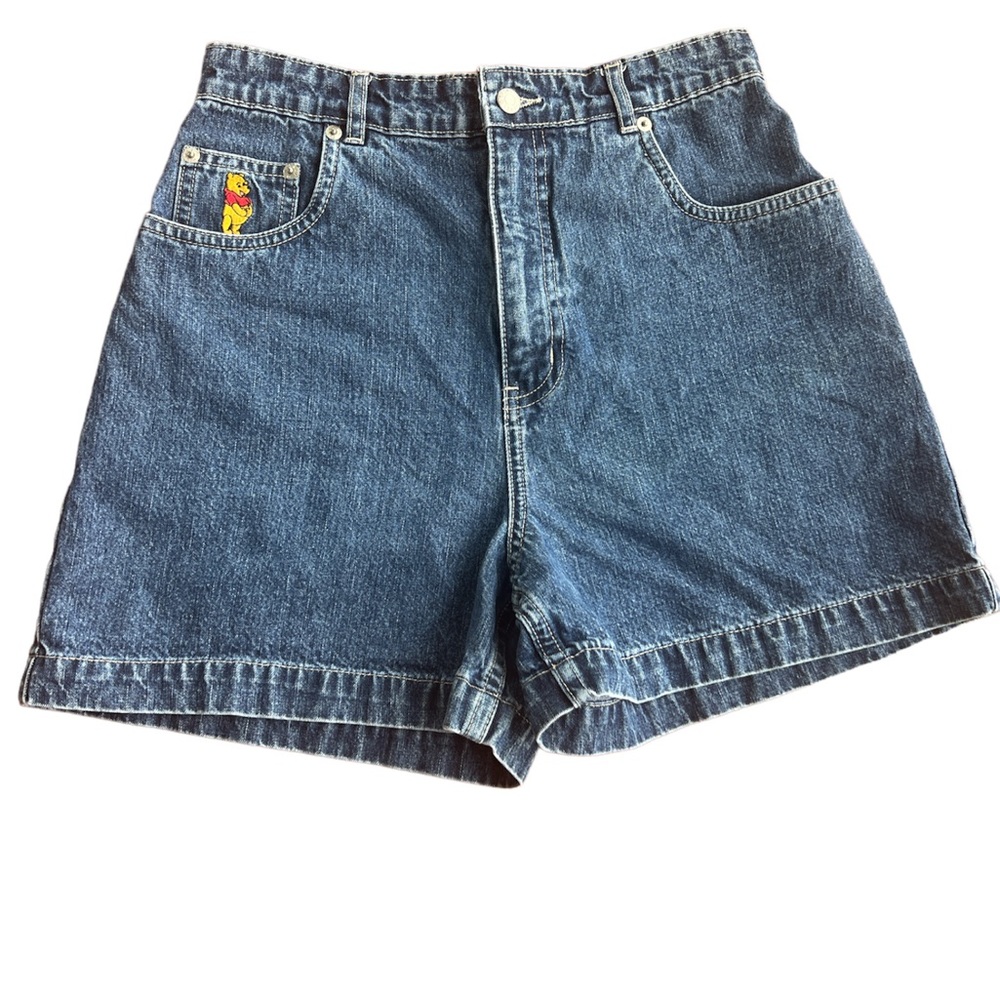 Vintage Walt Disney World Denim High Waist Jean Shorts Winnie the Pooh Size 4